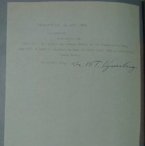 Letter from K.T. Vyverberg to H.G. Swanson