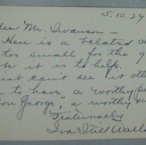 Letter from Iva Still Wallace to H.G. Swanson