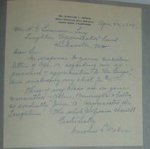 Letter from Caroline L. Weber to H.G. Swanson
