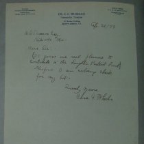 Letter from C.G. Wheeler to H.G. Swanson