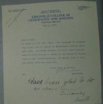 Letter from H.G. Swanson to Doctor with Note from Asa Willard