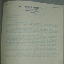 Letter from R.H. or Rose M. Williams to H.G. Swanson
