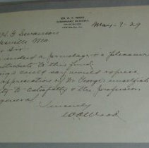 Letter from W.A. Wood to H.G. Swanson