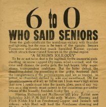 ASO senior baseball game handbill ca. 1912