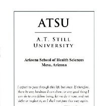 Arizona School of Health Sciences Commencement Program 2011