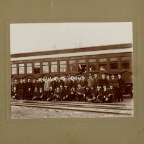 ASO Class of 1904 Jun male students in front of train car
