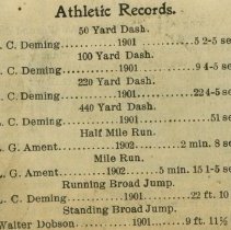 Track and field athletic records list ca. 1904