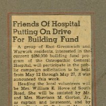 Friends of Hospital Putting on Drive for Building Fund