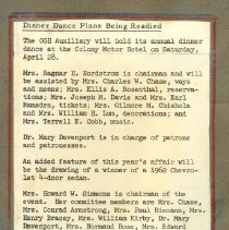 Dinner Dance Plans Being Readied