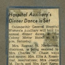 Hospital Auxiliary's Dinner Dance Set