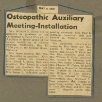 Osteopathic Auxiliary Meeting-Installation
