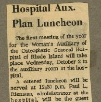 Hospital Auxiliary Plan Luncheon