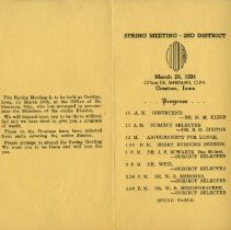 Iowa Osteopathic Association spring meeting program 1934