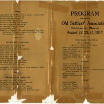 Old Settler's Association program 1917 Aug 22-24