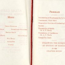 Axis Chapter of Atlas Club Senior Banquet Program