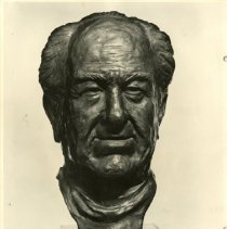 Front view of bust of Dr. George W. Riley