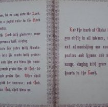 Prayers printed on inside cover of Spiritual Songs book 1878