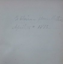 Note to Mary Elvira Turner Still from her mother in book 1878