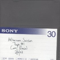 Afternoon Session Tape # 1