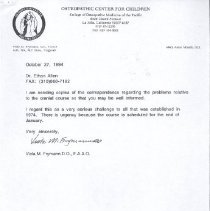 Correspondence Regarding Problems with the Cranial Course