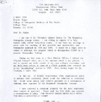 Letter from T.M. McCombs to Donald Krpan