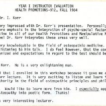 Health Promotions Instructor Evaluation