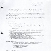 The Clinical Significance of Osteopathy in the Cranial Field