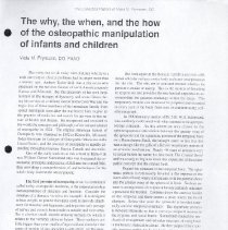 The Why, the When, and the How of the Osteopathic Manipulation infants and
