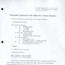 Osteopathic Approach to the Child with a Seizure Disorder