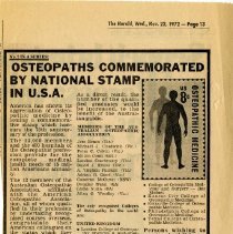 Osteopaths Commemorated By National Stamp in U.S.A.