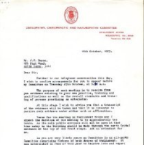 Letter to Mr. J.F. Benes from K.R. Davey
