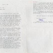 Letter From Thomas F. Schooley