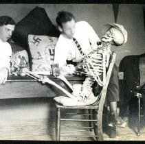 Maynard Siler, E. Glenn Sluyter and a Skeleton
