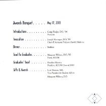 Kirksville College of Osteopathic Medicine Awards Banquet Program 2013