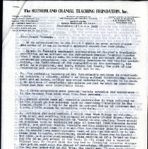 Letter to SCTF Board from Adah Sutherland