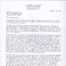 Correspondence from Lippincott to Northup with Moorestown Cranial Study Gro