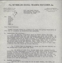 Correspondence from Howard A. Lippincott to the Sutherland Cranial Teaching