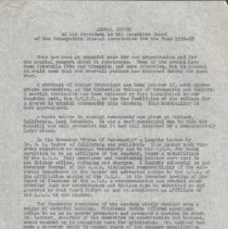 Annual Report of the President to Executive Board of the Osteopathic Crania