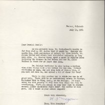 Correspondence from Harold I. Magoun to the Cranial Family