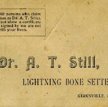 A.T. Still Lightning Bone Setter Card