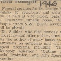 Funeral Notice for George Shibley