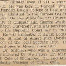 Funeral Notice for George Shibley