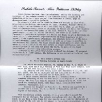 Probate Records: Alice Patterson Shibley