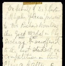 Documents Associated with Gold Medal in Physiology