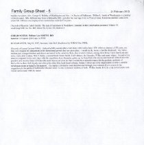 Family Group Sheet for William Franklin Smith