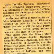 Bridge Party Hosted by Dorothy Bonham