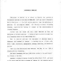 Osteopathic Medicine