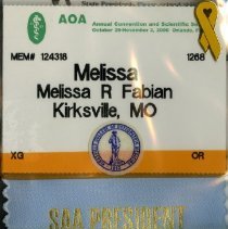 Melissa Fabian AOA Convention Name Tag