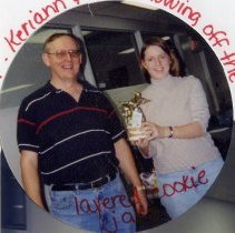 Keriann Barlow and Rick Steele Holding Layered Cookie Jar