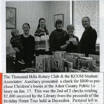 SAA Presenting Check to Adair County Public Library